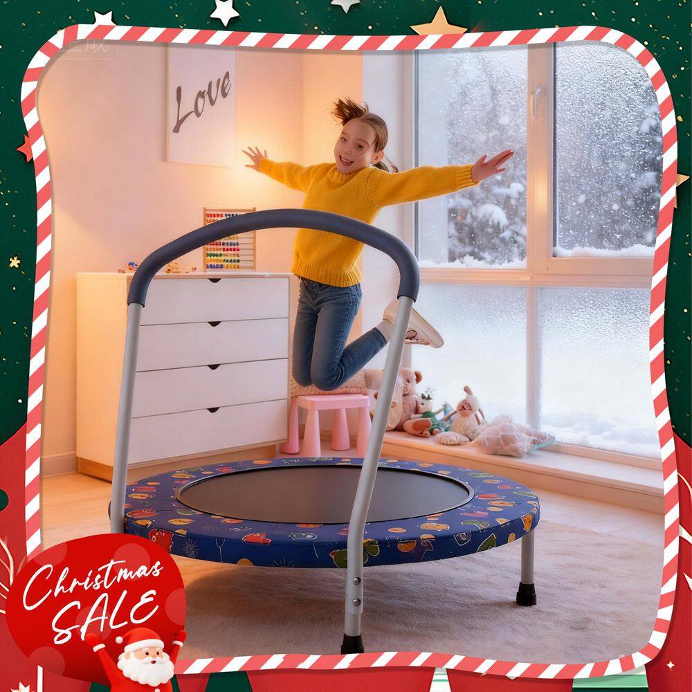 36 in. Mini Trampoline for Kids Ages 1-6 with Handle in Blue price history on PriceWatchPro