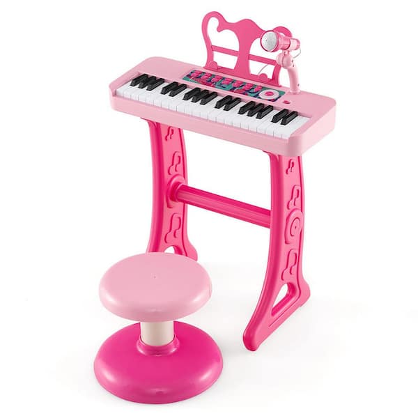 Giocattolo con tastiera di pianoforte per bambini a 37 tasti GymaxGiocattolo con tastiera di pianoforte per bambini a 37 tasti Gymax  