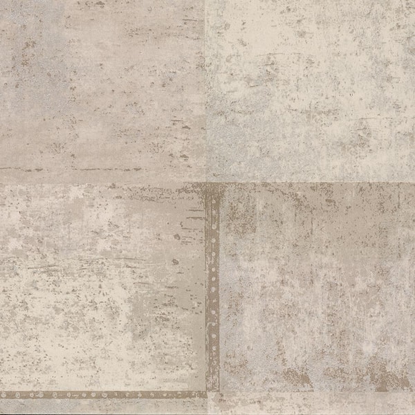 Brewster Geometrics Taupe Wallpaper Sample
