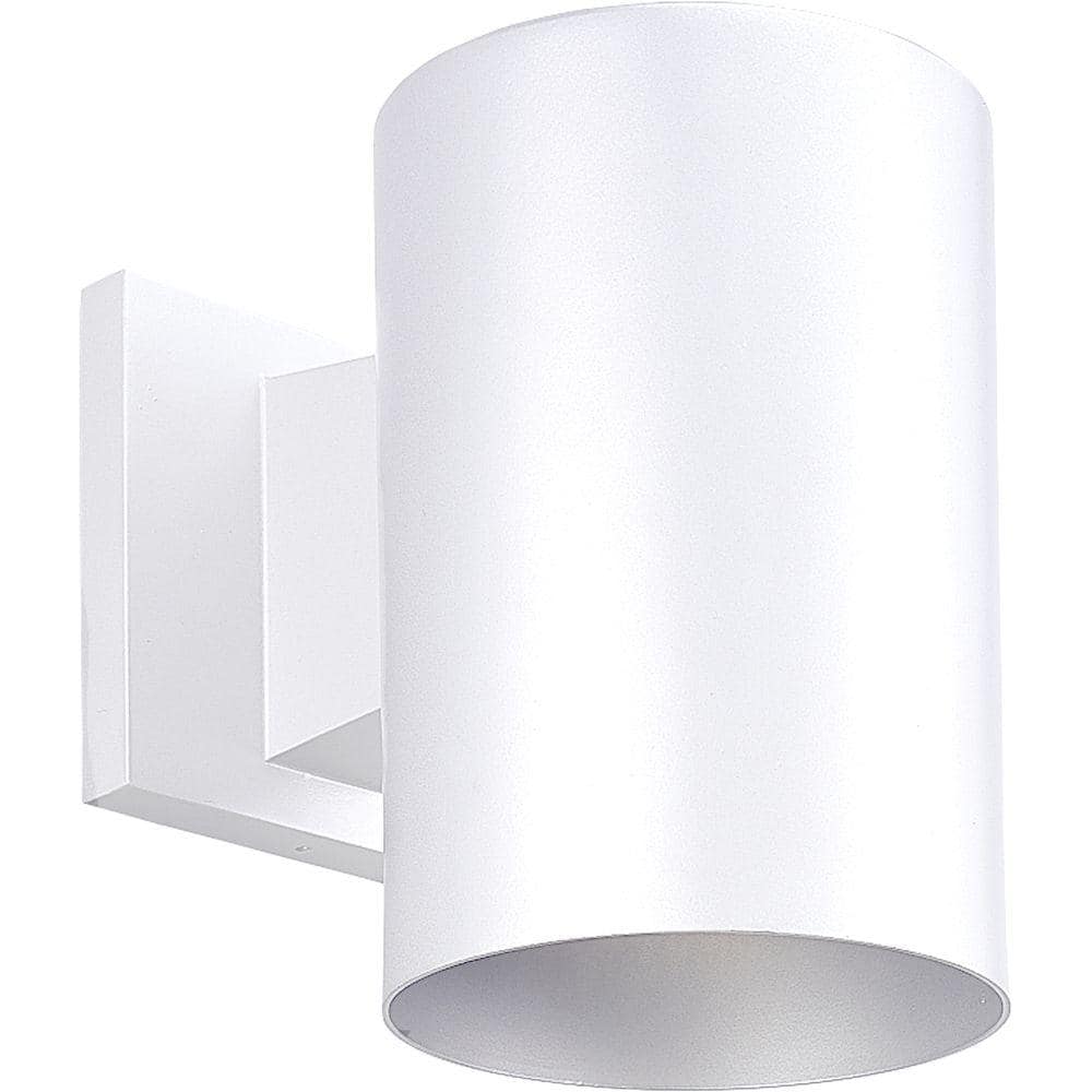 Cylinder Collection 5 White Modern Outdoor Wall Lantern Light