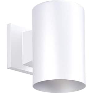 Cylinder Collection 5" White Modern Outdoor Wall Lantern Light