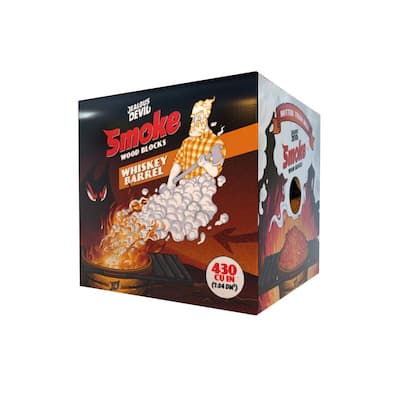 JEALOUS DEVIL 430 cu. in. Premium Smoke Whiskey Barrel Wood Blocks, 100% Natural Wood Chunks - Ideal for Smokers, BBQ, and Grilling JDSMOKEWSKY430CU