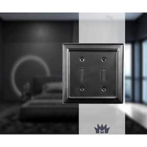 Architectural 2-Gang Toggle Wall Plate (Matte Black)