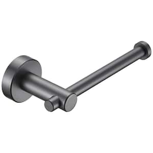 Wall-Mount Single Post Toilet Paper Holder in Gray.