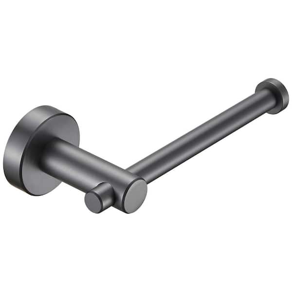HBEZON Wall-Mount Single Post Toilet Paper Holder in Gray.