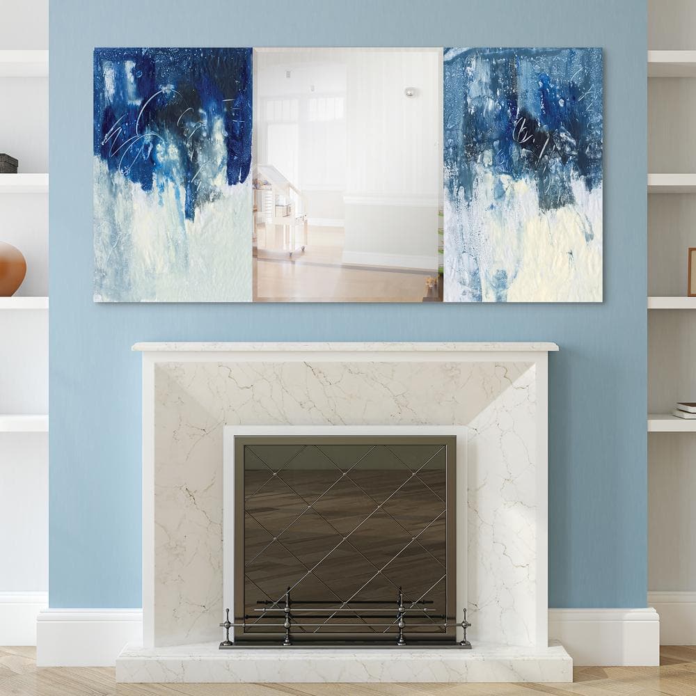 32 in. x 64 in. Blue Skies Rectangle Framed Printed Tempered Art Glass Beveled Accent Mirror price history on PriceWatchPro
