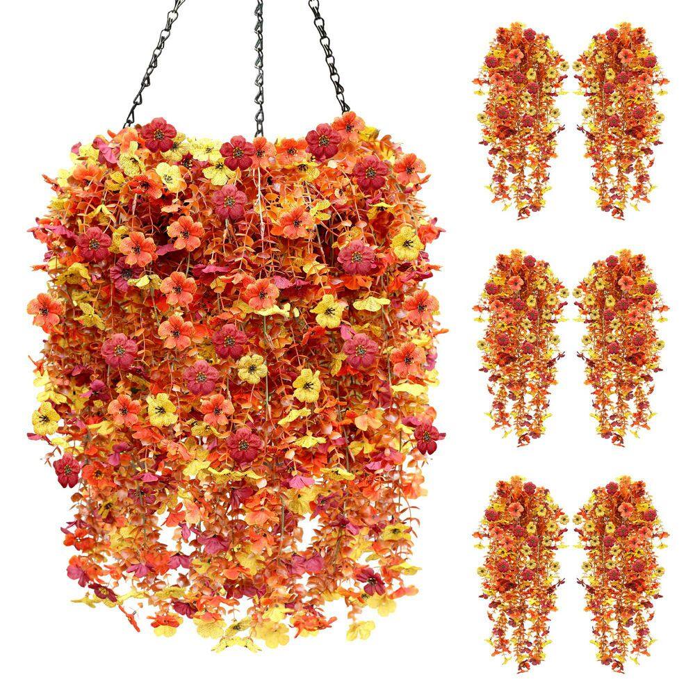 29 In. Orange Outdoor Artificial Hanging Flowers 6-Pack price history on PriceWatchPro