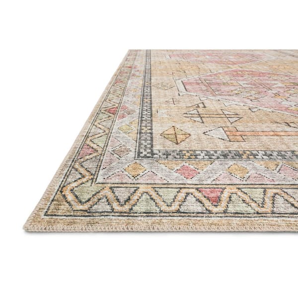 Skye Gold/Blush 2 ft. 3 in. x 3 ft. 9 in. Printed Boho Vintage Area Rug