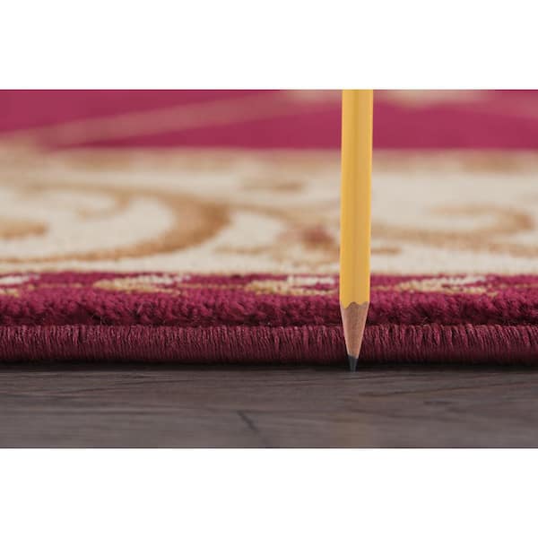 Sensation Border Red 9 ft. x 12 ft. Indoor Area Rug