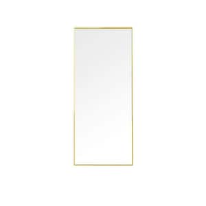 15.7 in. W x 59 in. H Full Length Rectangular Aluminum Framed Wall Bathroom Vanity Mirror in Gold