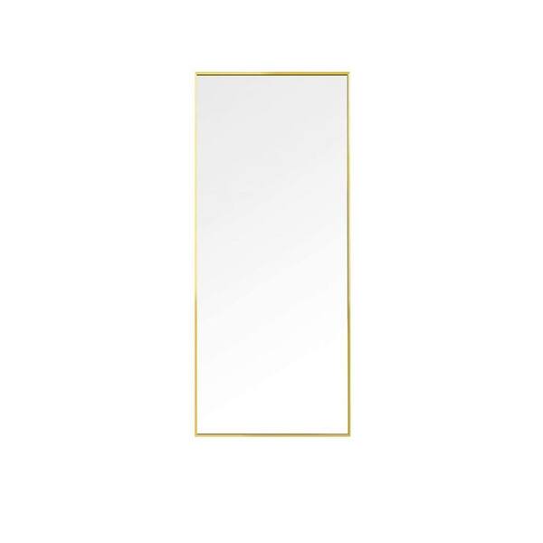 Unbranded 15.7 in. W x 59 in. H Full Length Rectangular Aluminum Framed Wall Bathroom Vanity Mirror in Gold