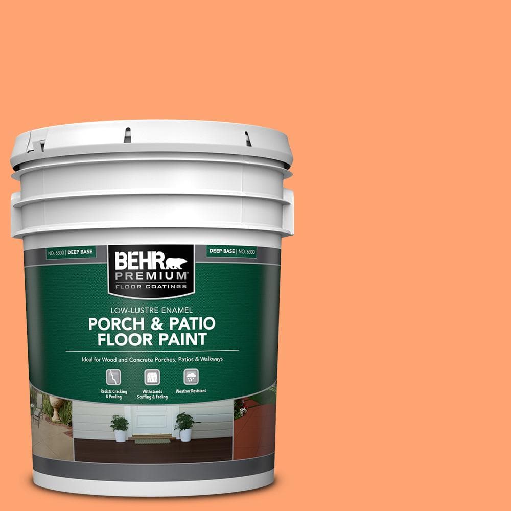 5 gal. #P210-5 Cheerful Tangerine Low-Lustre Enamel Interior/Exterior Porch and Patio Floor Paint price history on PriceWatchPro