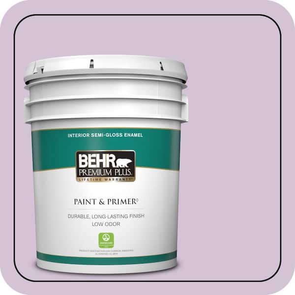 BEHR PREMIUM PLUS 5 gal. #M100-2 Seedless Grape Semi-Gloss Enamel Low Odor Interior Paint & Primer