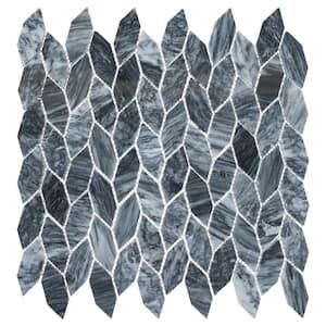 Channing Pebble Elongated Hex Dark Gray 12 in. x 12 in. Natural Stone Mosaic Wall and Floor Tile (5.3 sq. ft./Case)