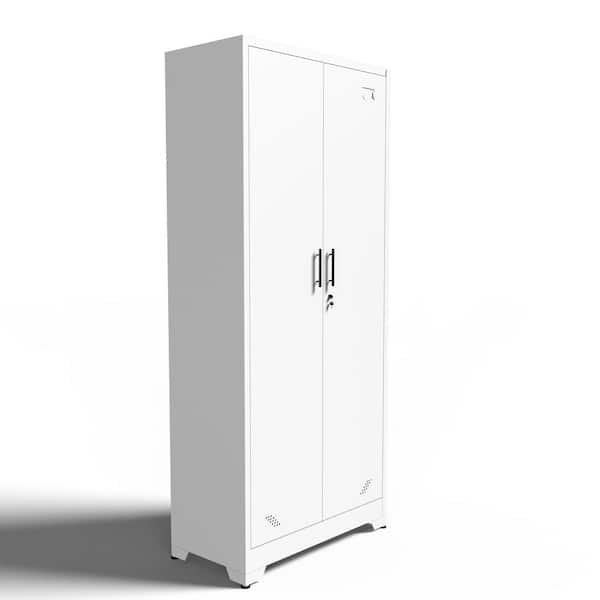 73 White Metal Garage Storage Cabinet