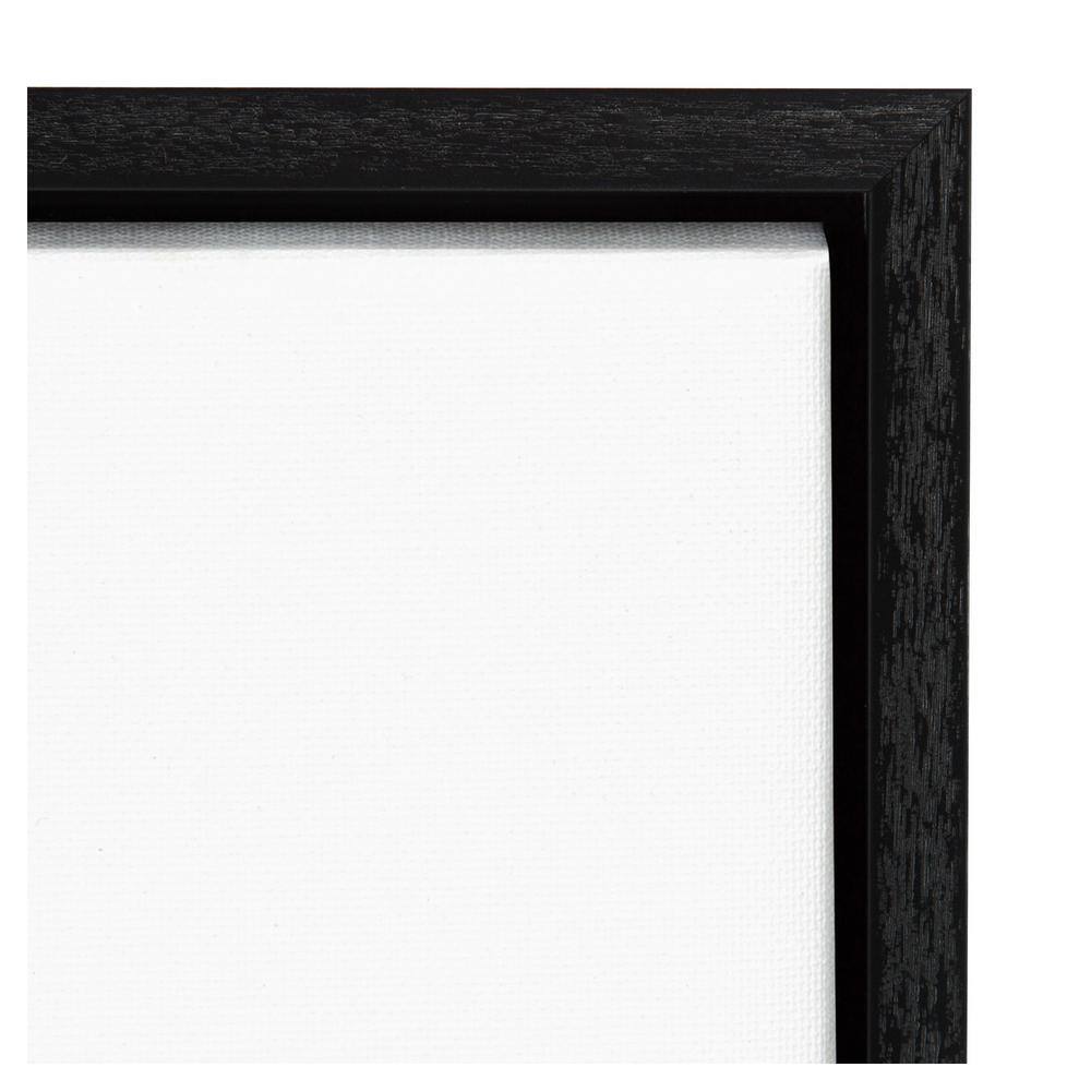 Blue Boat I Black and White Canvas Wall Art with Black Frame