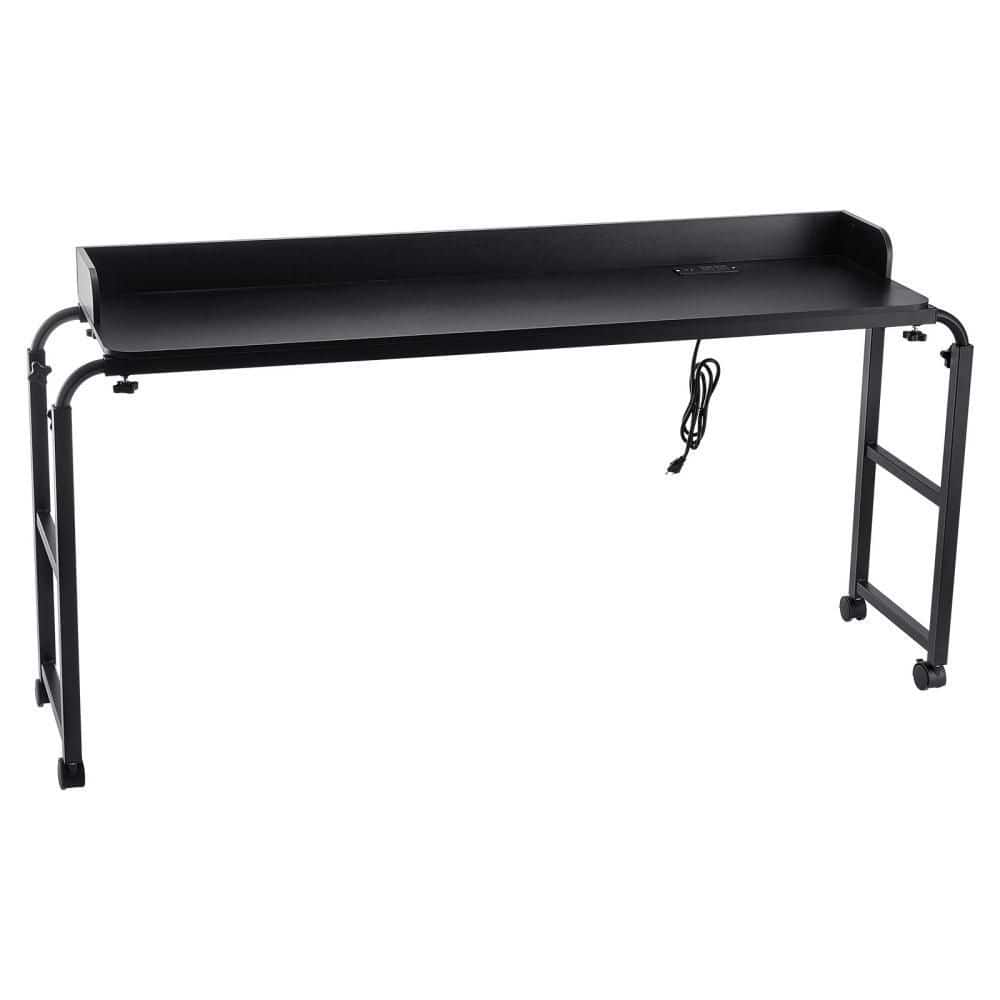 VEVOR Overbed Table, Mobile Bed Side Table with 4 Wheels (2 with Brakes ...