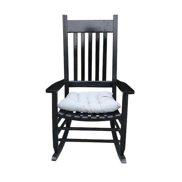 Black Solid Wood porch Outdoor Rocking Chair, Can Be Used on the Patio, Porch, Deck, or Gardenor