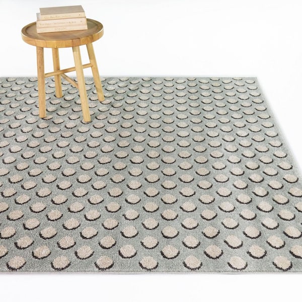 Watts Cream 8 ft. x 10 ft. Geometric Dots Area Rug