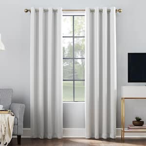 Troy Pearl Woven Home Theater Grade 84 in. L x 52 in. W Blackout Grommet Single Curtain Panel