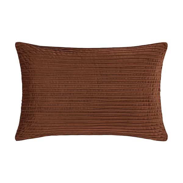 Toulhouse Straight Terracotta Polyester Lumbar Decorative Throw Pillow Cover 14 x 40 in.