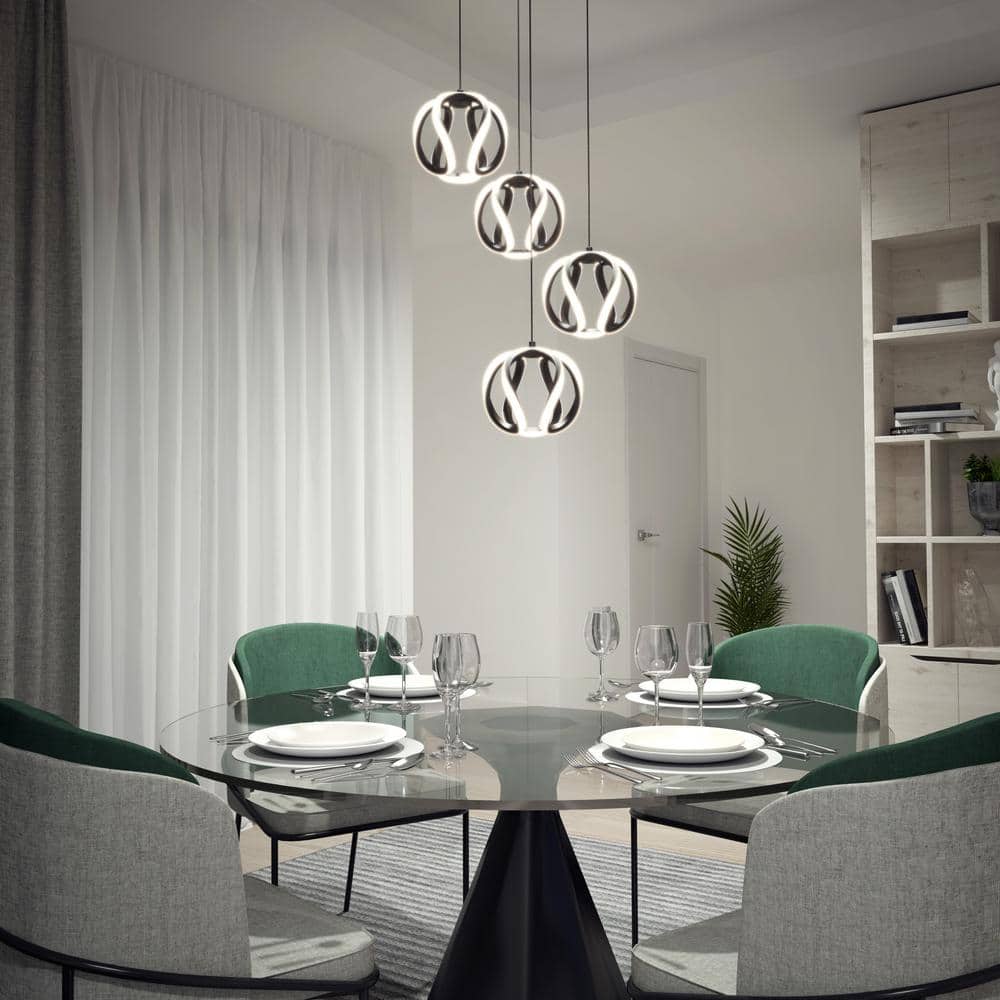 Artika Vivaldi 25-Watt 4-Light Modern Black 5CCT Integrated LED