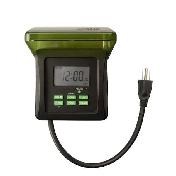 Woods 7-Day Digital Outdoor Heavy Duty 2-Outlet Timer, Black (2-Pack)