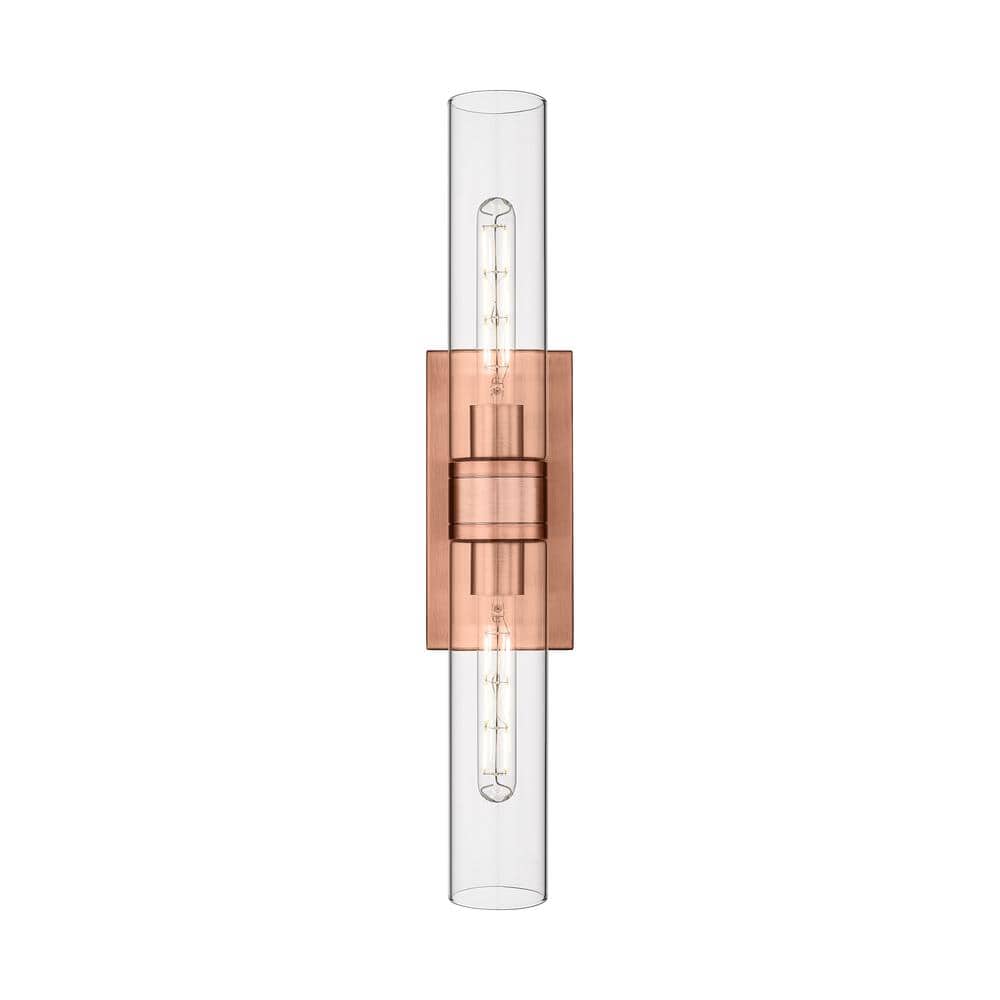 Ballston Urban 24 in. 2-Light Antique Copper Vanity Light with Glass Shade price history on PriceWatchPro