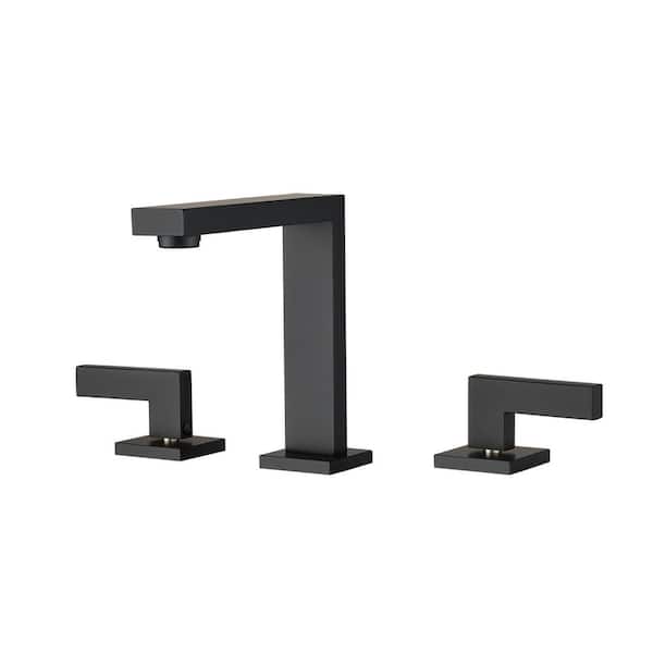 Unbranded 8 in. Widespread 2-Handle Bathroom Faucet in Matte Black