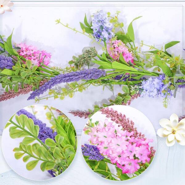 6 ft. Purple Artificial Mixed Flower Garland with Lilac and