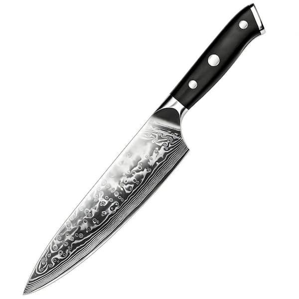 8 in. Japanese Alloy Steel Full Tang Japanese Chef's Knife, Professional High Carbon Super Steel Kitchen Utility Knife