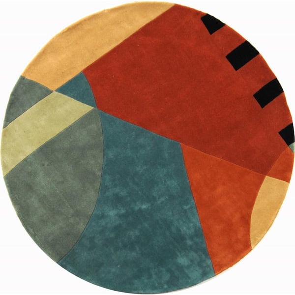SAFAVIEH Rodeo Drive Gold 4 ft. x 4 ft. Round Geometric Area Rug