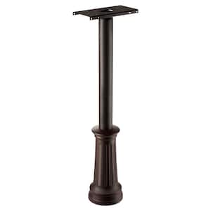 Redondo 3 in. Round In-ground Post with Decorative Cover Rubbed Bronze
