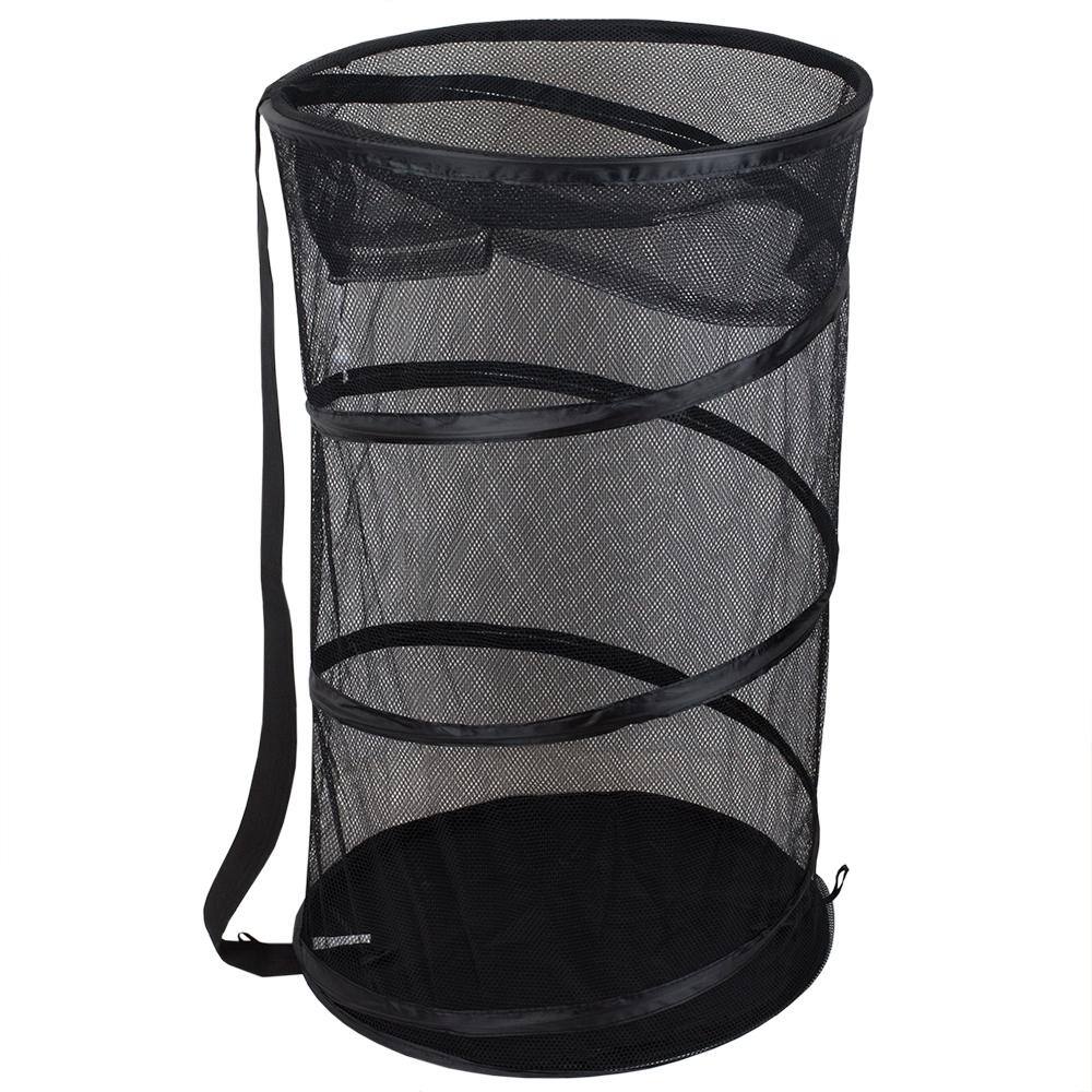 Sunbeam Black Collapsible Mesh Laundry Hamper-BH45633-BLK - The Home Depot