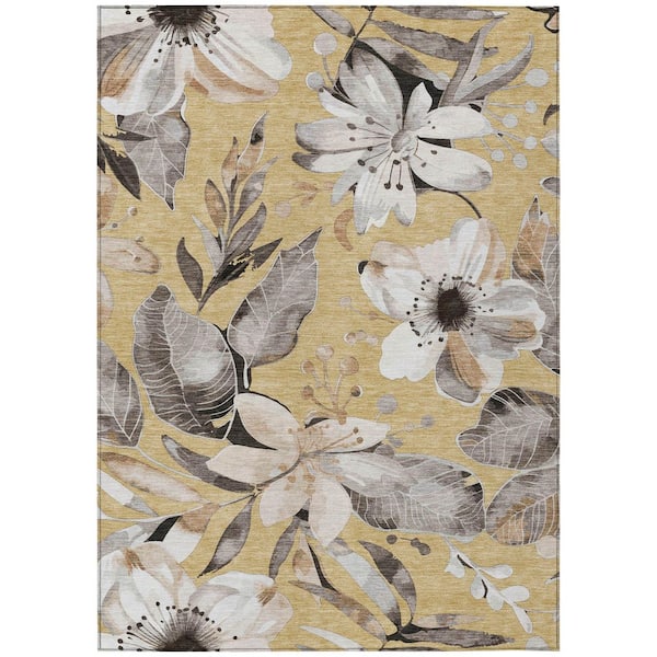Addison Rugs Chantille Machine Washable Indoor/Outdoor Abstract ACN2260 Gold 2 ft. 6 in. x 3 ft. 10 in. Area Rug