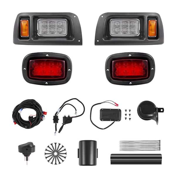 Golf Cart Light Kit, 12 Volt, Street Legal LED Headlight and Taillight Kit with Wiring Harness, Turn Signals, Cable