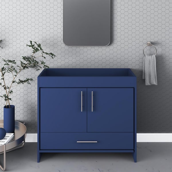 VOLPA USA AMERICAN CRAFTED VANITIES Pacific 40 in. W x 18 in. D x 33.88 in. H Bath Vanity Cabinet without Top in Navy