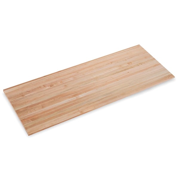 8 ft. L x 36 in. D x 1.75 in. T Finished Maple Solid Wood Butcher Block Countertop Island with Eased Edge