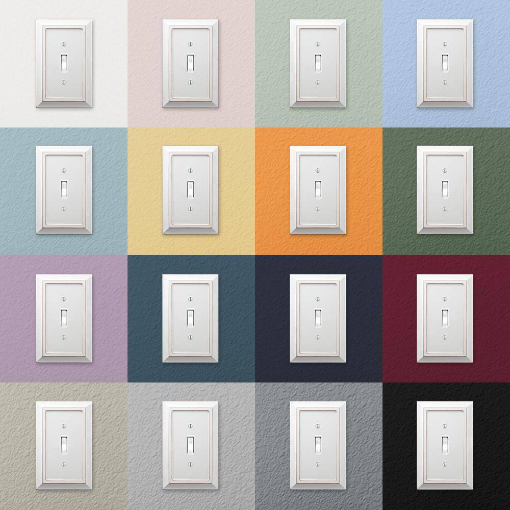 Distressed White Wood Double Duplex Wall Plate