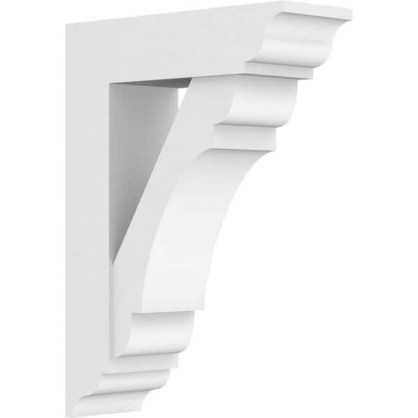 Ekena Millwork 5 in. x 22 in. x 16 in. Olympic Bracket with Traditional Ends, Standard Architectural Grade PVC Bracket