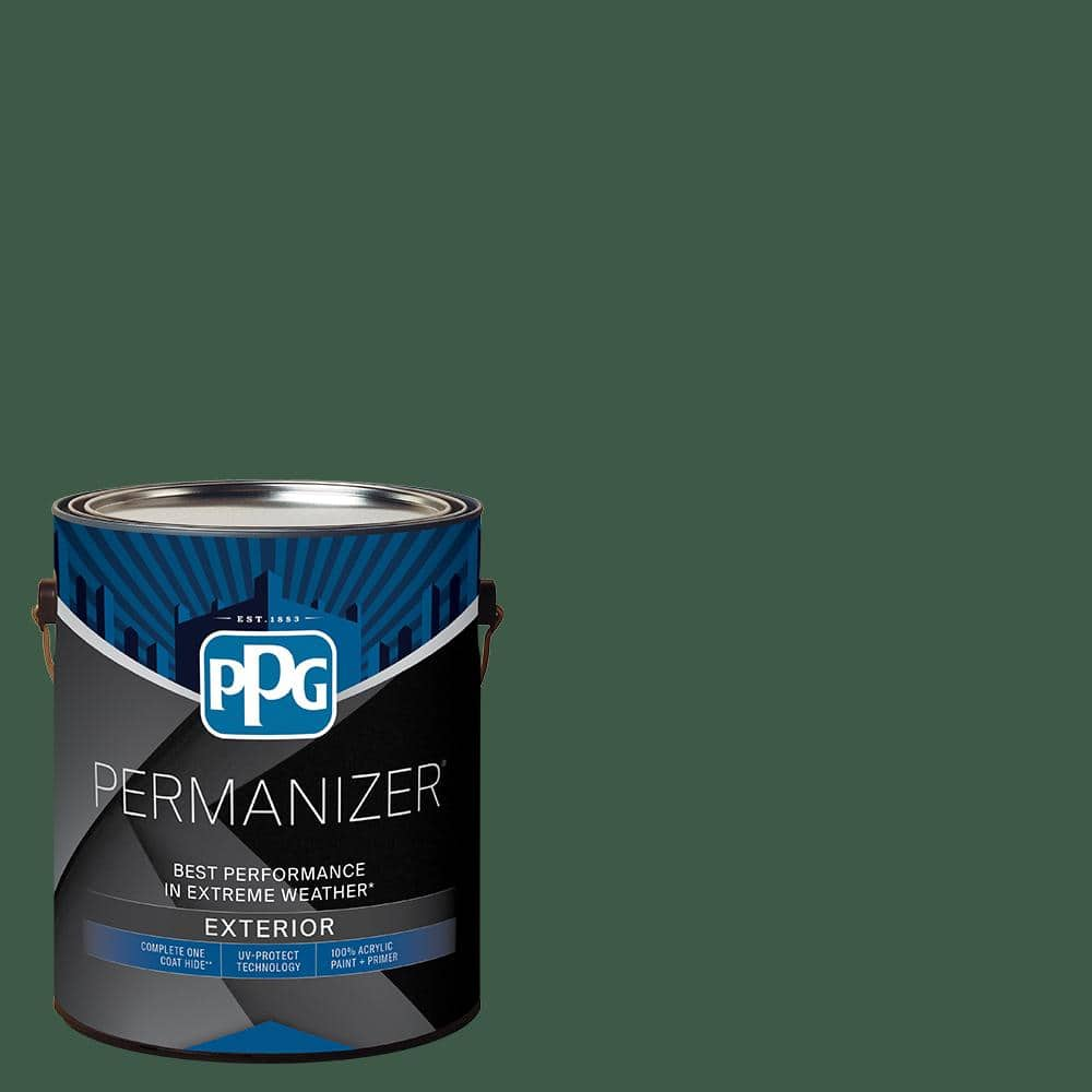 Permanizer Gal Ppg Royal Hunter Green Satin Exterior Paint Ppg Pz Sa The Home Depot