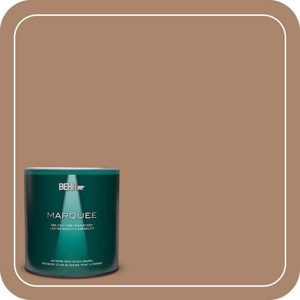 BEHR MARQUEE 1 qt. #S220-5 Nutshell One-Coat Hide Semi-Gloss Enamel Interior Paint & Primer