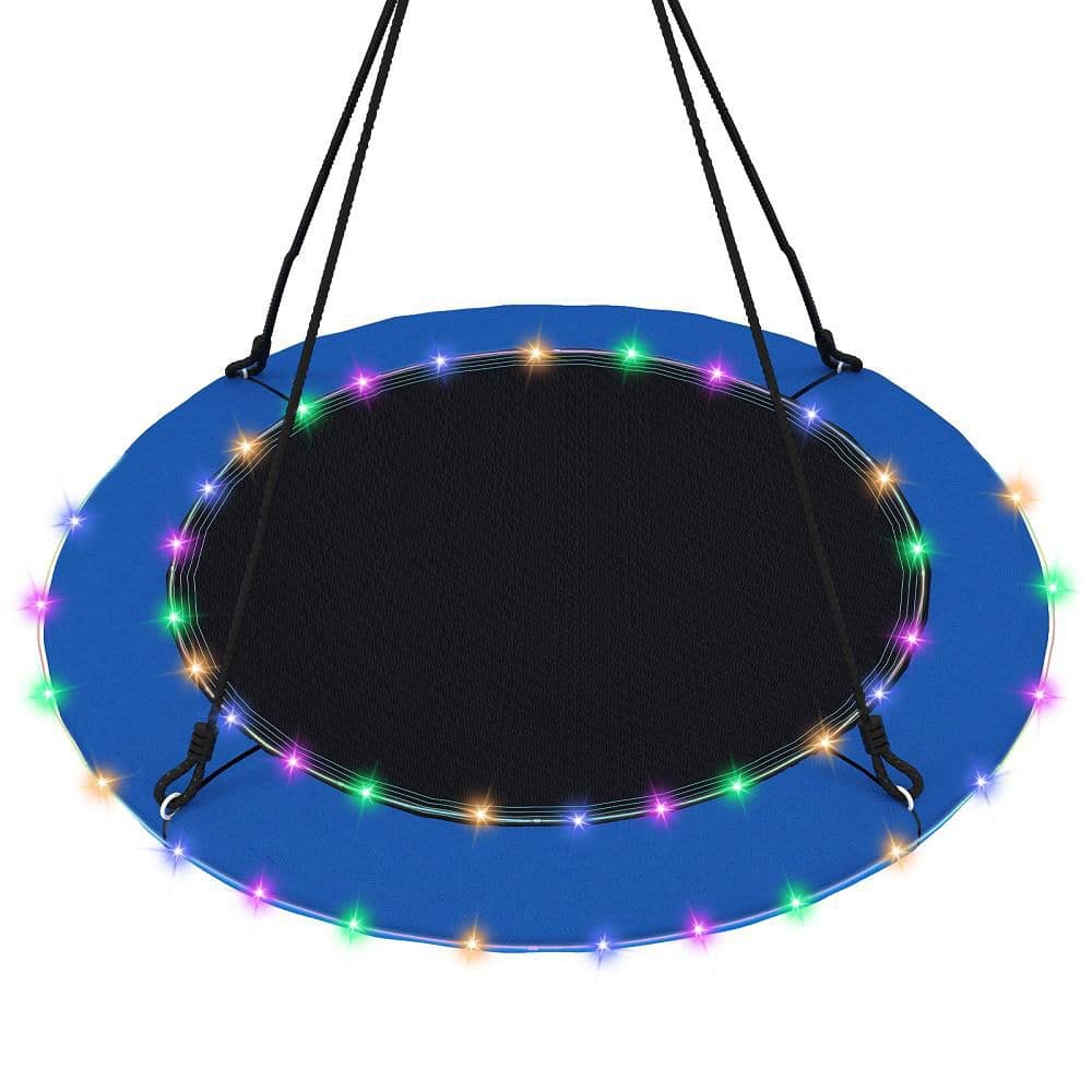 Black Blue 40 in. Saucer Tree Swing 660 lbs. for Kids Adults Outdoor w/LED Lights price history on PriceWatchPro
