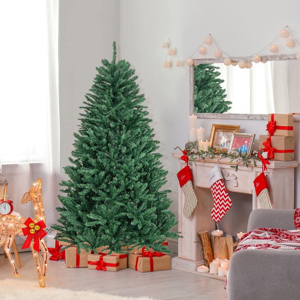 6 ft Green Douglas Fir Outdoor Christmas Tree with Lights