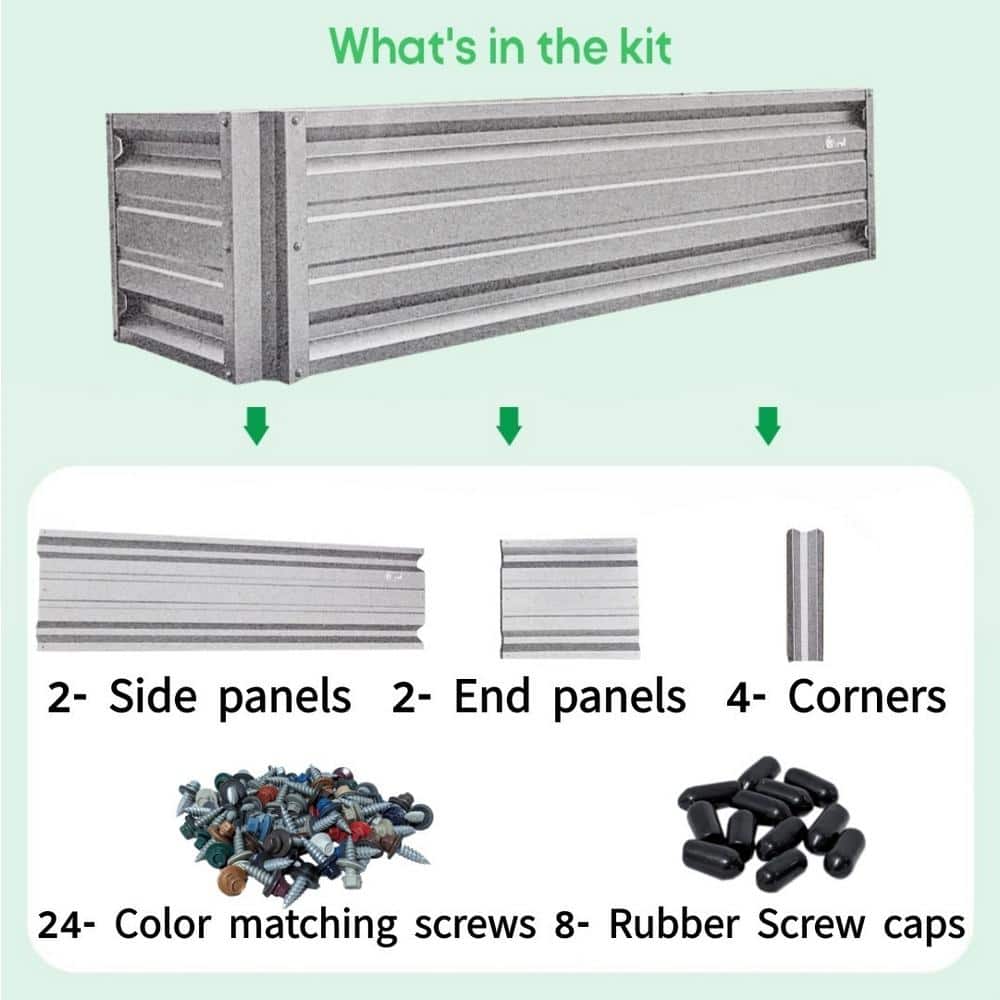 72 inch Rectangular Galvalume Metal Raised Planter Box