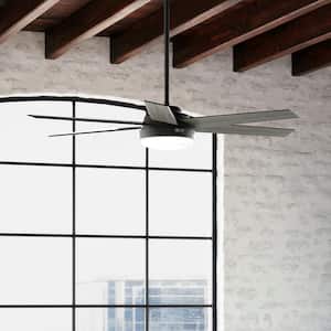 Millington 60 in. Matte Black Ceiling Fan with LED Light Kit and Remote