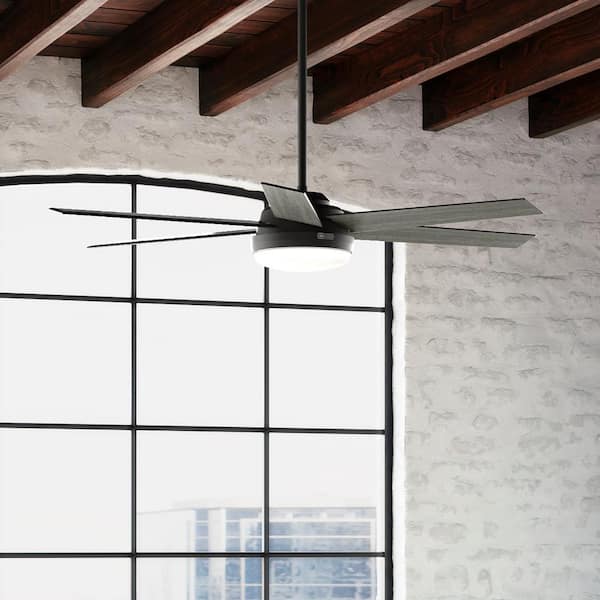 Millington 60 in. Indoor Matte Black Ceiling Fan with Light Kit and Remote