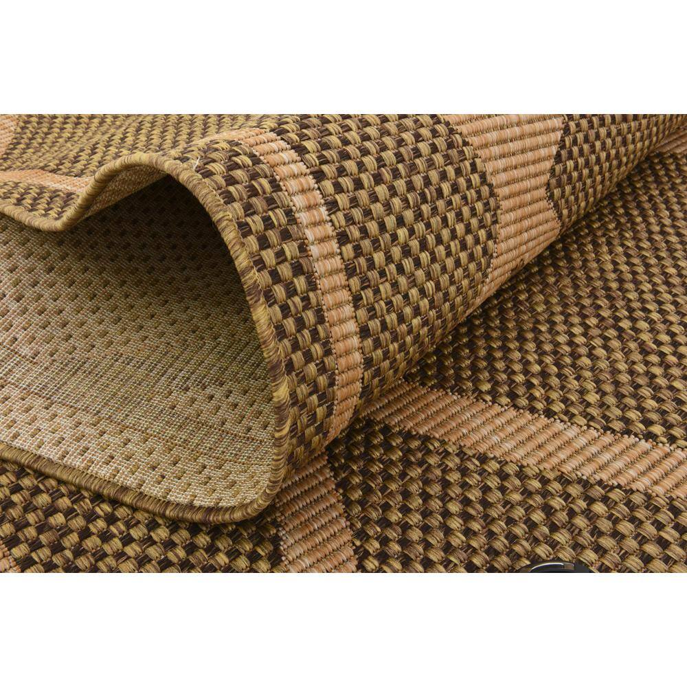 Easy-Care Stain-Resistant Brown Synthetic Outdoor Rug - 6' x 9'