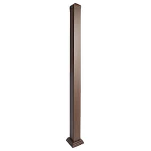 Contemporary 1-7/8 in. x 1-7/8 in. x 43 in. Powder Coated Aluminum Welded Post Kit - Brown Texture Structural