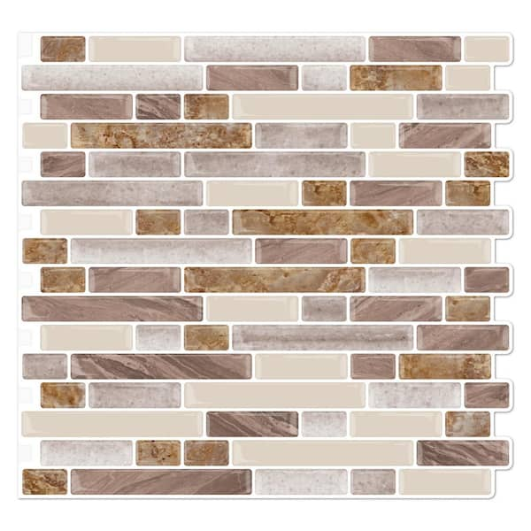 LONGKING C-Stones Tan 10.5 in. x 11.8 in. Vinyl Peel and Stick Tile for  Kitchen Backsplash, Bathroom (8.7 sq. ft./Pack) LK12h73 - The Home Depot